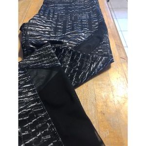 Black/ white/ mesh cut out leggings